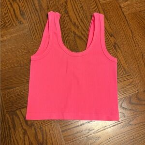 Hot pink scoop neck tank top, buttery soft material